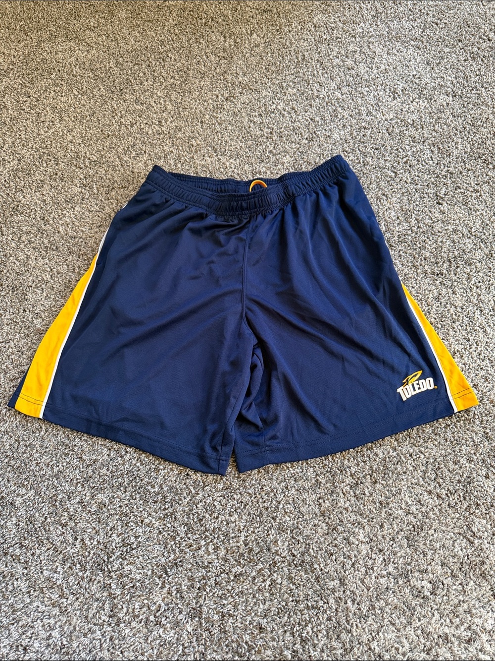 Pro Edge Toledo Rockets Navy and Yellow Toledo Athletic Shorts Men's 36/38